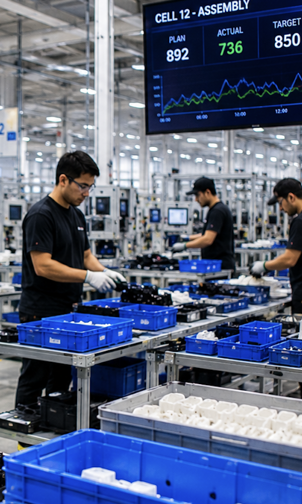 High-mix manufacturing factory floor