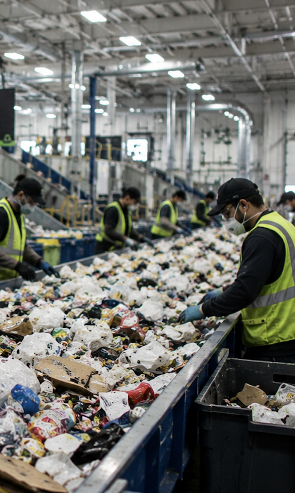 Recycling and sorting line